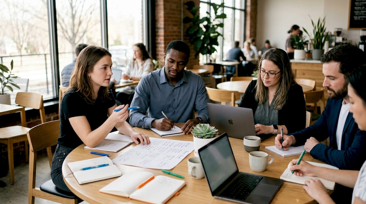 Teambesprechung zur Planung des [Shopify-Migration